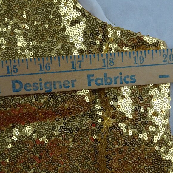 Adult Gold Shiny Sequin Vest Size M - Picture 7 of 11
